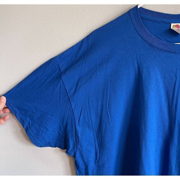 NWOT Fruit of the Loom HD Cotton Short Sleeve T-Shirt Crew Neck Mens 2XL Blue - Picture 5 of 6
